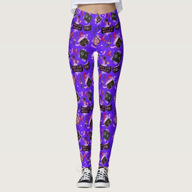Pastel Witch Leggings - Kawaii Witchcore Spooky (Frente)