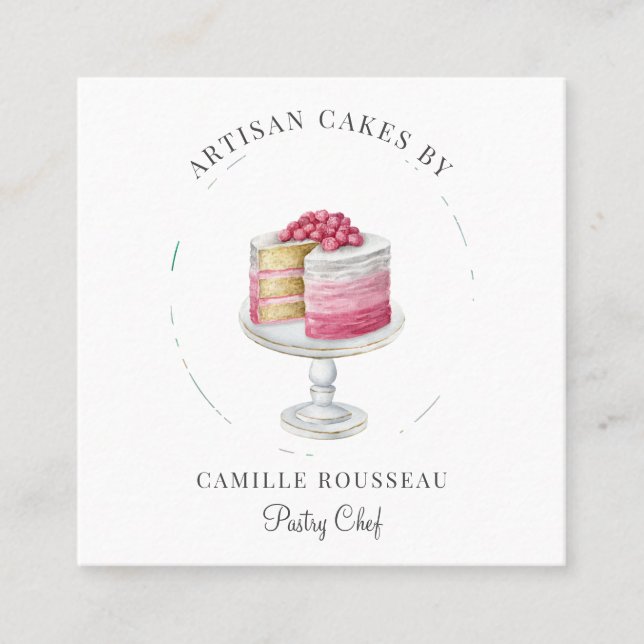 Pastelaria Pastelaria Chef Baker Square Cartão de  (Frente)