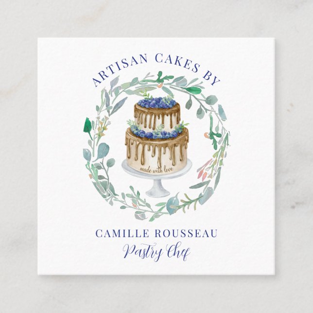 Pastelaria Pastelaria Chef Baker Square Cartão de  (Frente)