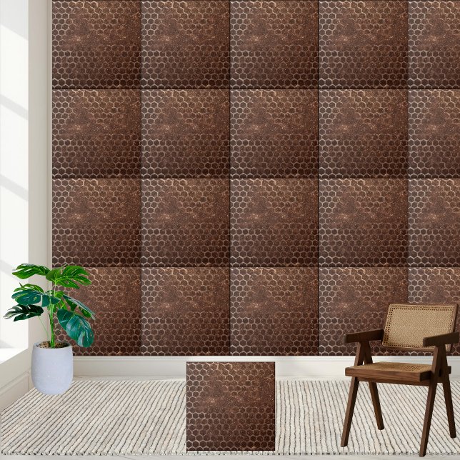 Pastilha-Noz-Castanho-Pedra-Pedra (Walnut Brown Stone-like Glitter Floor Backsplash Ceramic Tile)