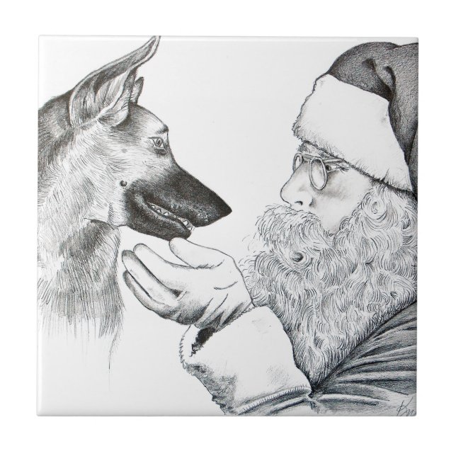 Pastor Alemão e Papai Noel (Frente)