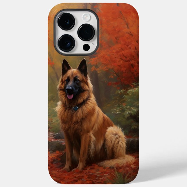 Pastor belga no outono deixa cair inspiração (Verso)