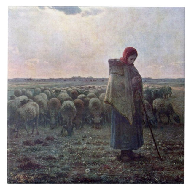 Pastor com seu bando, Jean-Francois Millet (Frente)