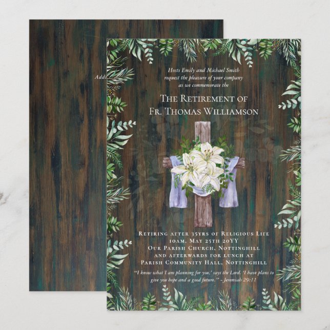 Pastor Padre Deacon Ministro das Pensões (Frente/Verso)