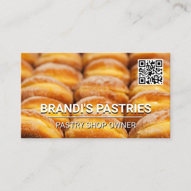 Pastries | Cartão de visita de Código QR (Frente)