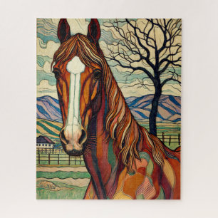 Pasture Horse 500 Piece Quebra-cabeça