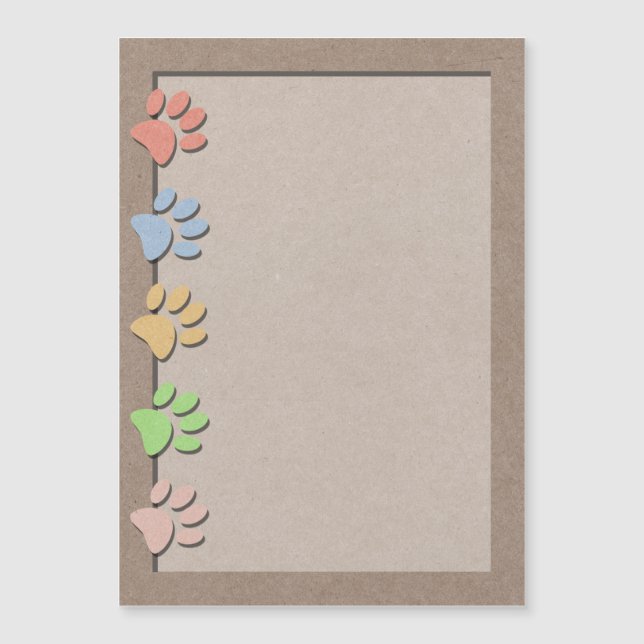 Pata-Cachorro Imprime o Magneto de Textura de Pape (Frente)