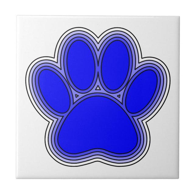 Pata de Cachorro em Azul com Contornos (Frente)