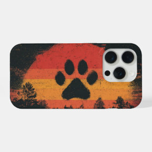 Pata de Cachorro Pôr do Sol Retro Silhueta Vintage