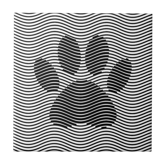 Pata De Cães Impressa Em Ondas Pretas E Brancas (Frente)