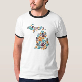 Pata de Michigan Imprime Camisa de Dedo