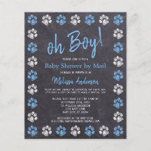 Pata do Orçamento Imprime Chá de fraldas Azul Por 