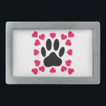 Pata Negra De Cão Impressa Com Formas Cardíacas<br><div class="desc">Design original de uma pata de cão com formas cardíacas.</div>