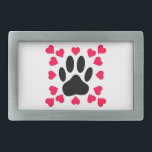 Pata Negra De Cão Impressa Com Formas Cardíacas<br><div class="desc">Design original de uma pata de cão com formas cardíacas.</div>