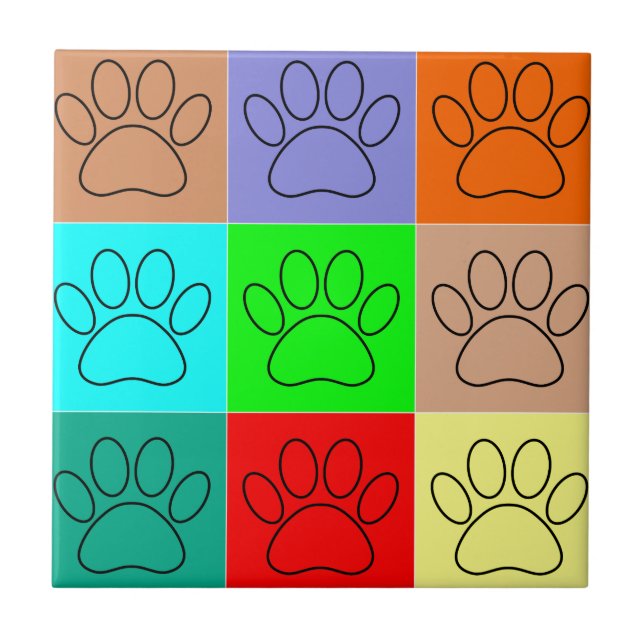 Patas de Cachorrinho Fofo em Quadrados (Frente)
