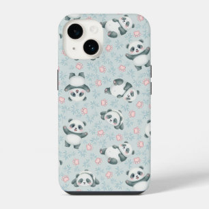 Patas de Panda Fofas e Padrão Sem Costura de Bambu