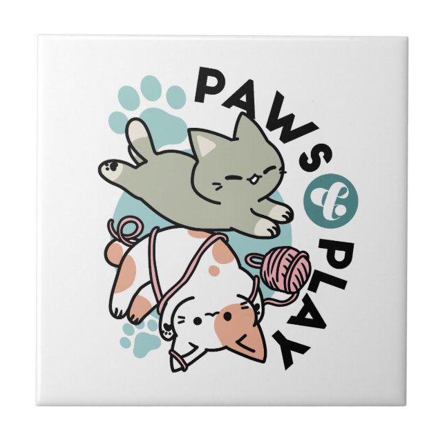 Patas e Diversão – Ilustração de Gato Adorável (Frente)