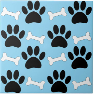 Patas E Ossos Padrão Sem Costura Azul Personalizad