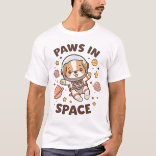 Patas no Espaço Camiseta Divertida de Astronauta G