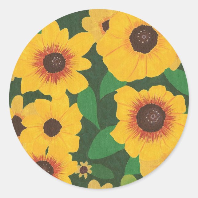 Patch dos Girassóis Amarelos Pintura em adesivos (Frente)