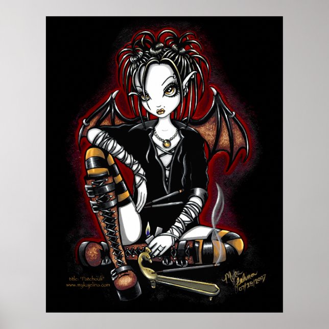 Patchouli Gothic Incense Faerie Fantasy Poster (Frente)