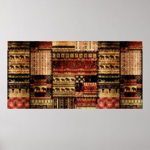 Patchwork african standard grunge impressão