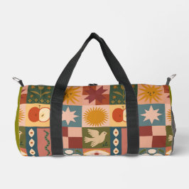 Patchwork celestial boêmica com símbolos místicos
