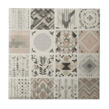 Patchwork Geométrico Aveia Folha Vintage