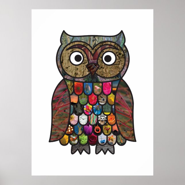 Patchwork Owl Poster (Frente)