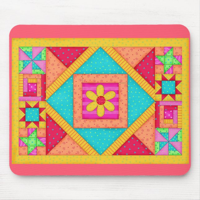 Patchwork Quilt Art Mousepad (Frente)
