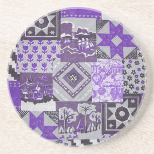 Patchwork Quilt Sandstone Porta copos