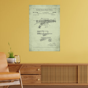 Patente dos EUA - Colt Automatic Rifle Poster