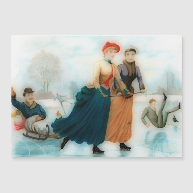 Patinação no gelo na Noruega - gráficos vindimos e (Frente)