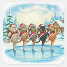 Patinadores de Gatos de Natal, Adesivos
