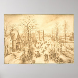 Patinadores de inverno - Hans Bol Fine Art Poster