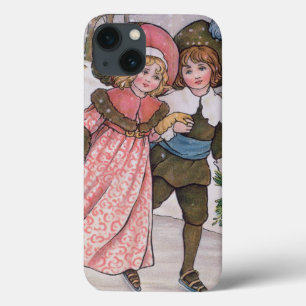 Patinagem da menina e do menino