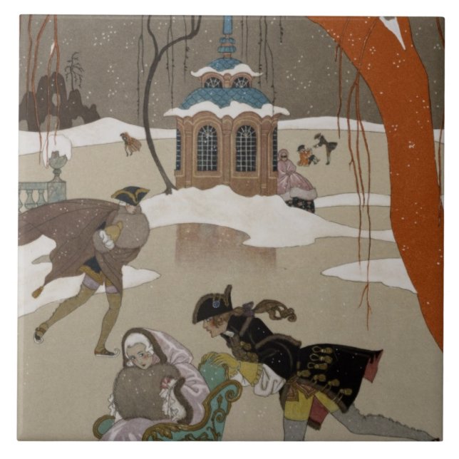 Patinagem no gelo no lago congelado (Frente)