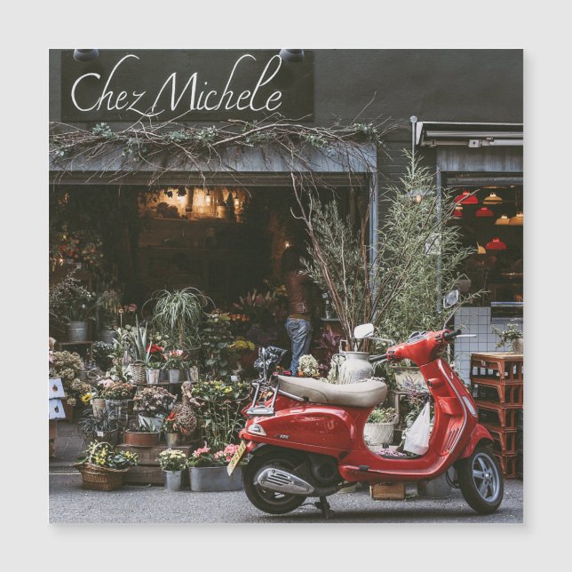 Patinete do motor vermelho Vintage (Frente)