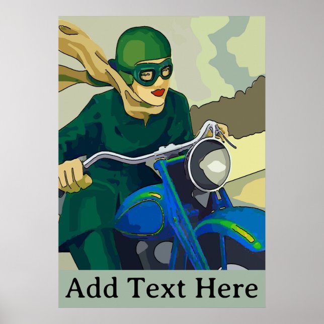 Patinete Rapariga, adicionar Poster de texto (Frente)