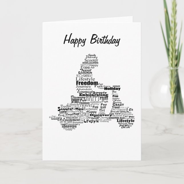 Patinete word colage Cartão de saudação (Frente)