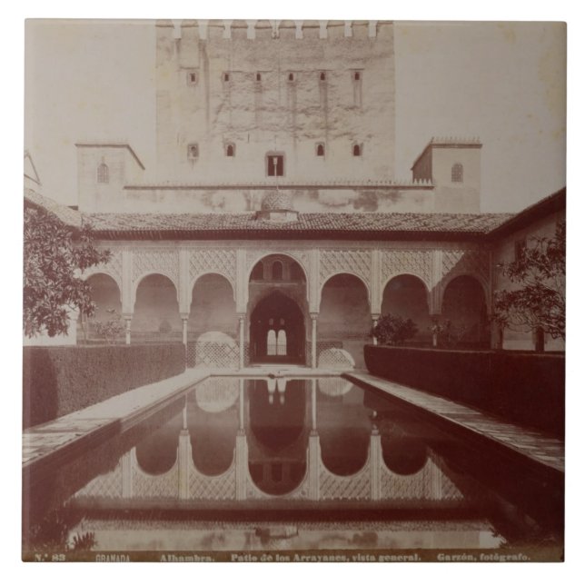 Pátio de los Arrayanes, Alhambra, c.1875-80 (sepia (Frente)