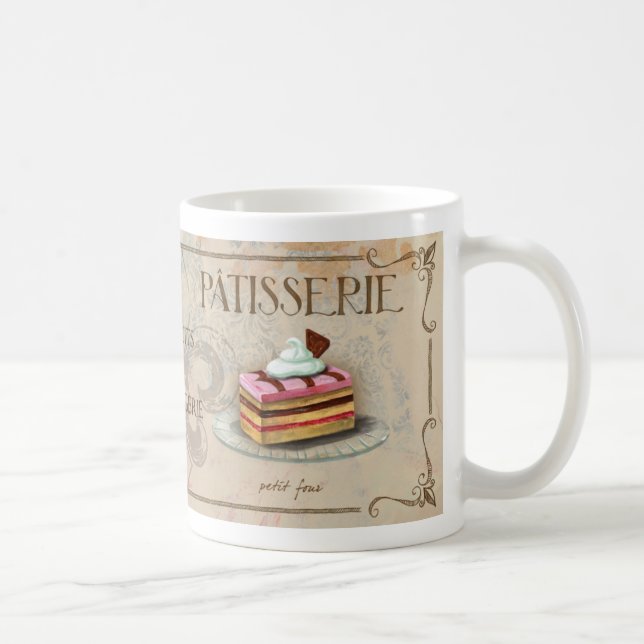 Patisserie francês caneca ilustrada (Direita)