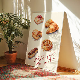 Pâtisseries du matin Kitchen Decor Poster