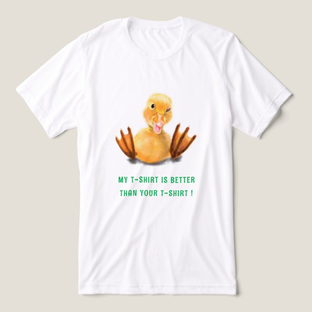 Pato Amarelo Divertido e Texto Cativante (Design frontal)