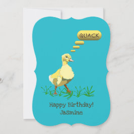 Pato Amarelo Dizendo Cartão de Aniversário Quack H