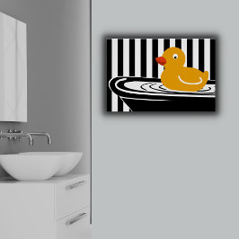 Pato Amarelo Nadando Na Banheira Poster