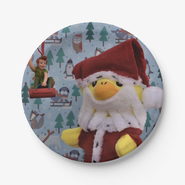 Pato Danny Papai Noel.   Pratos de Papel (Frente)