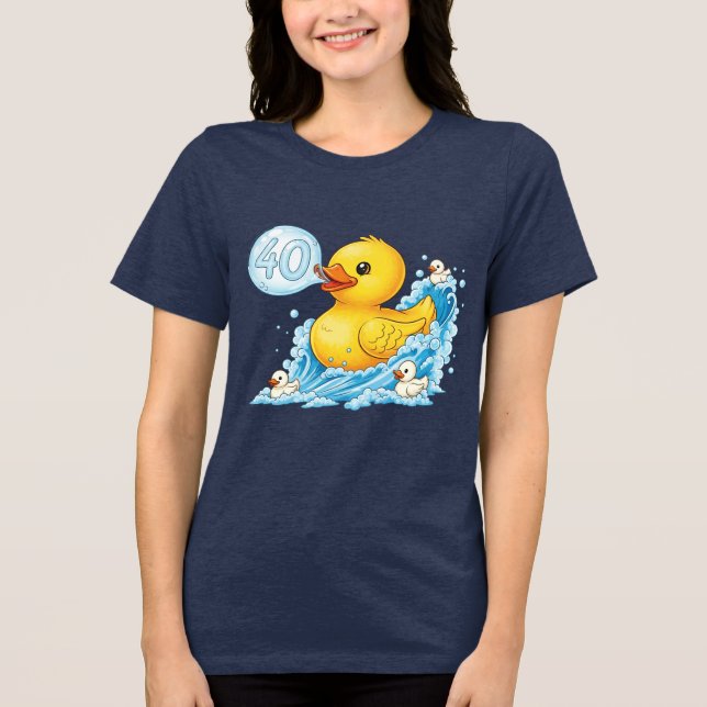 Pato de borracha com camisa de bingo 40 bolha (Frente)