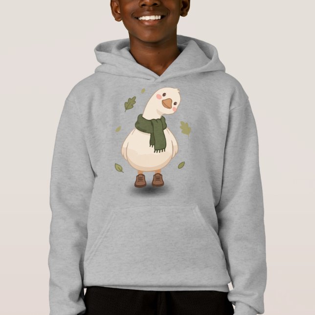 Pato de desenho animado de outono aconchegante (Frente)