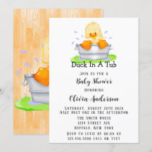 Pato em uma banheira Qualquer convite para Chá de 